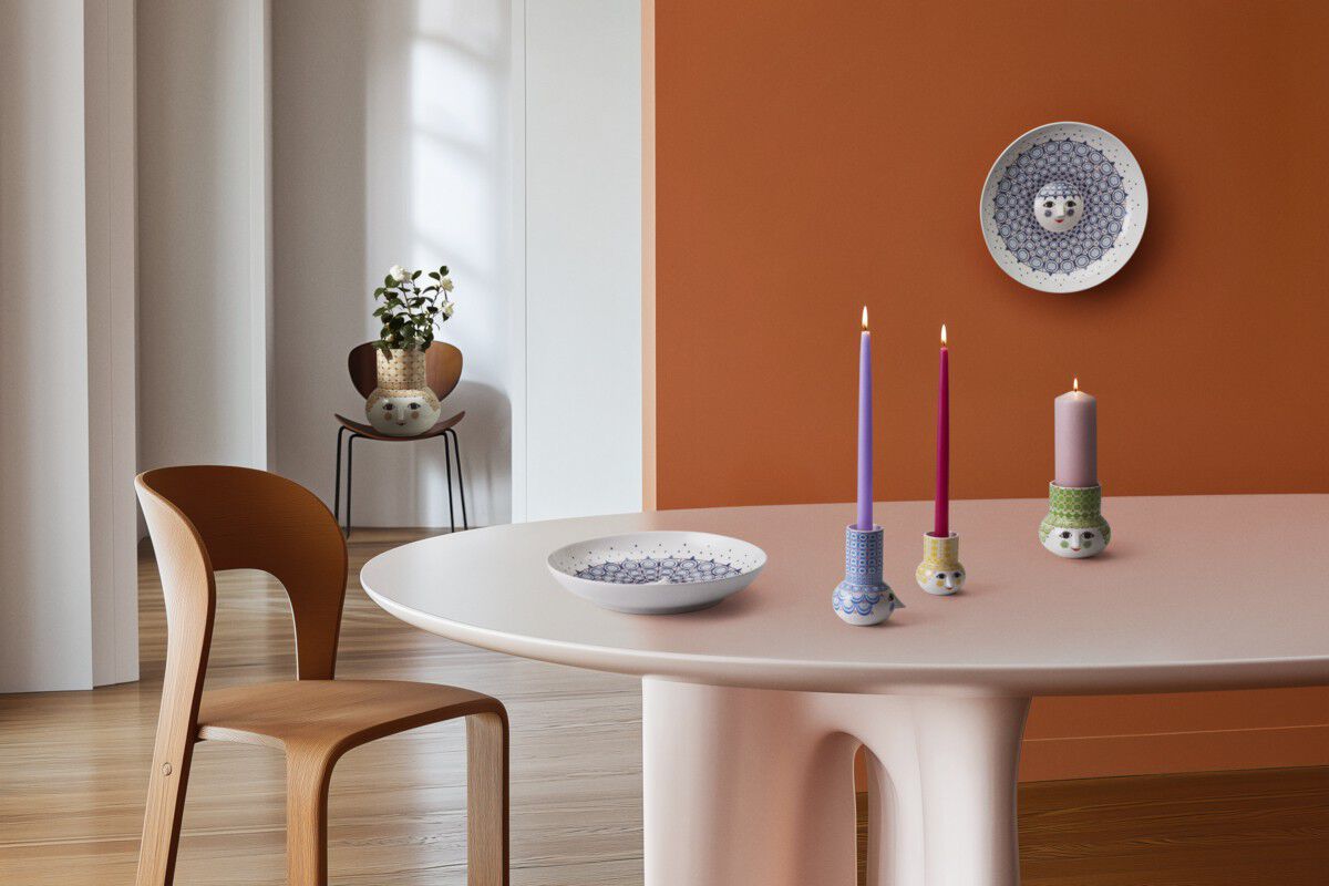 Olga Lysestage H14 cm lys bl&aring;