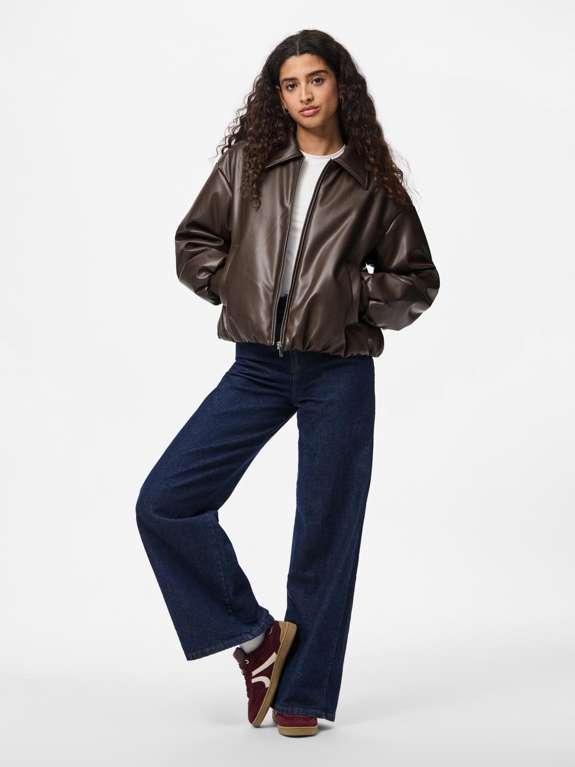 Pclara Padded Coated Bomber Jacket