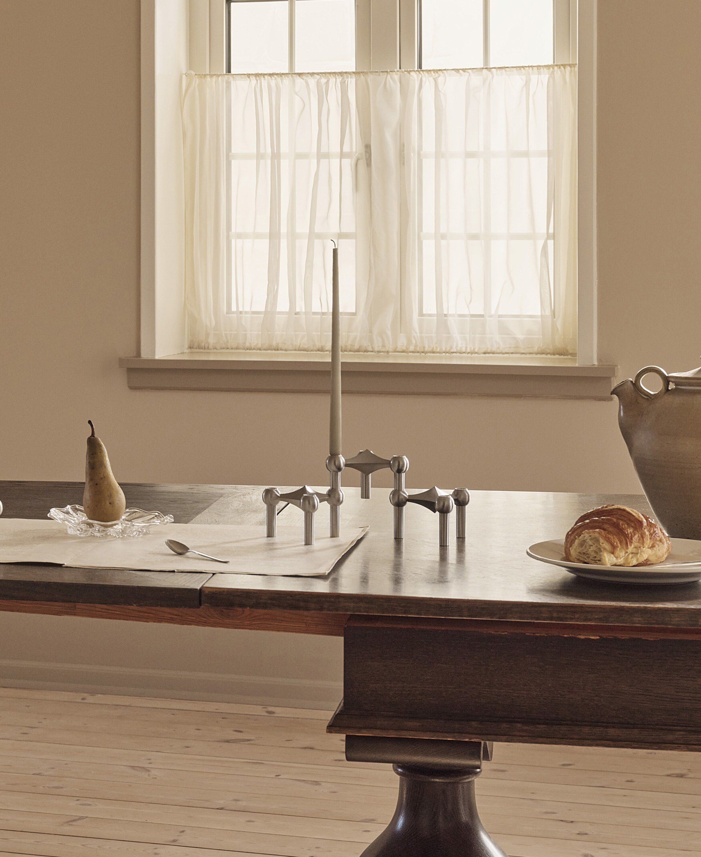 Nagel candle holder - brushed chrome