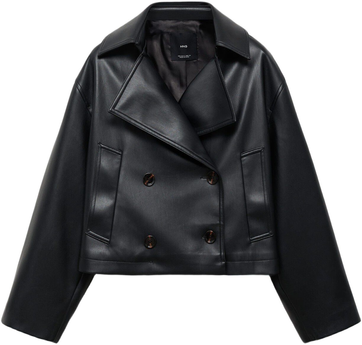 Leather effect crop jacket