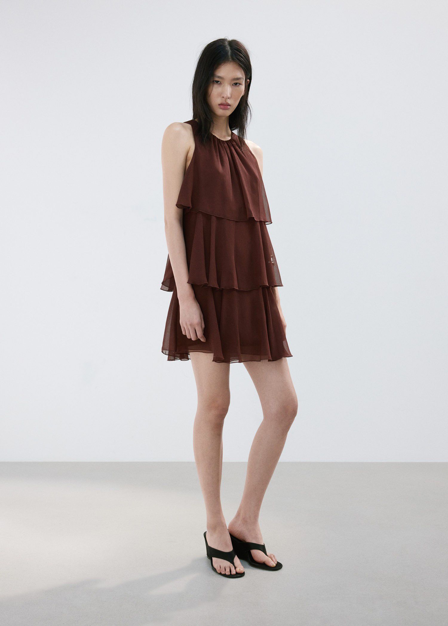 Ruffled draped dress