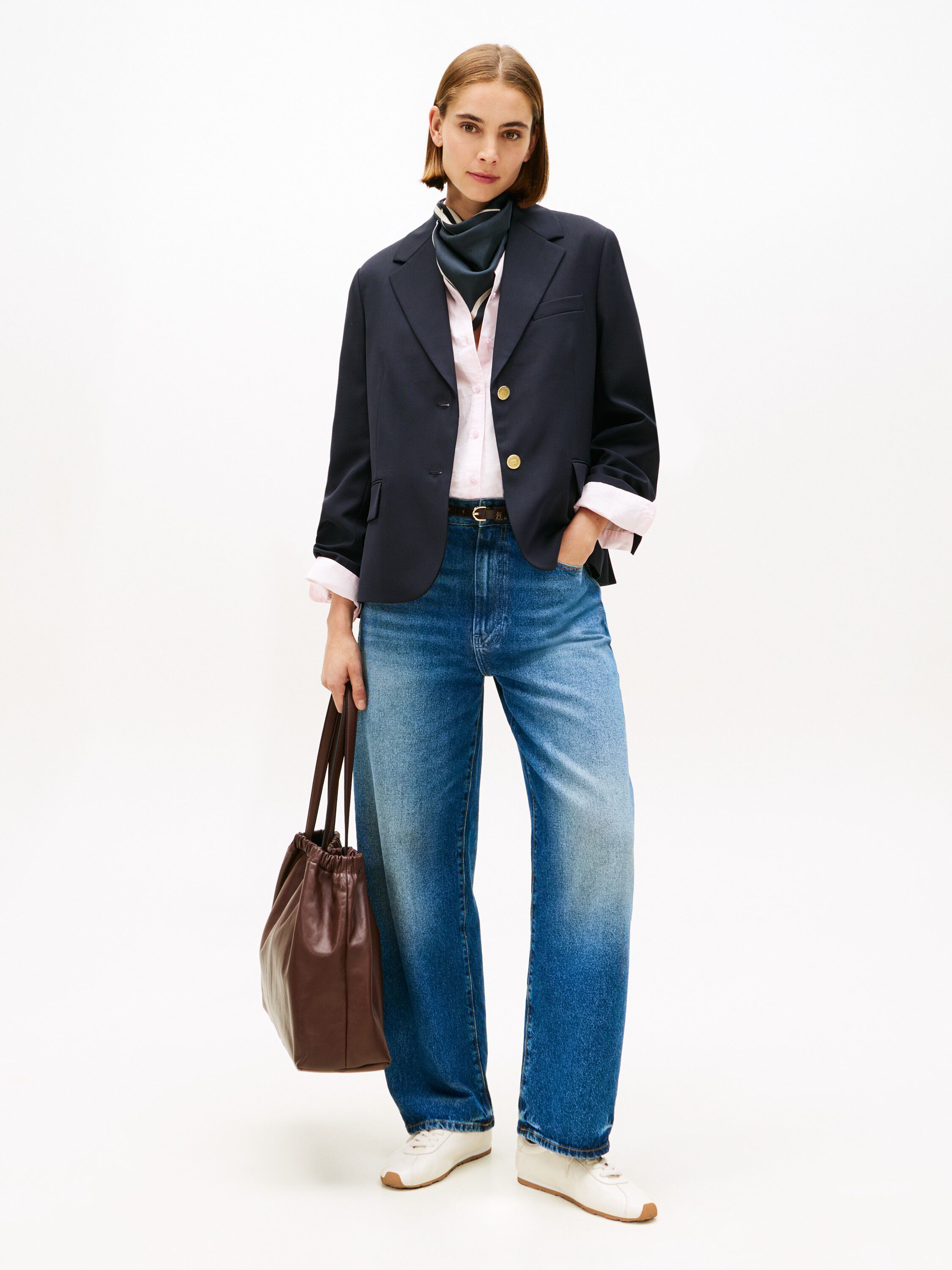 TH Monogram Low Profile Leather Trainers