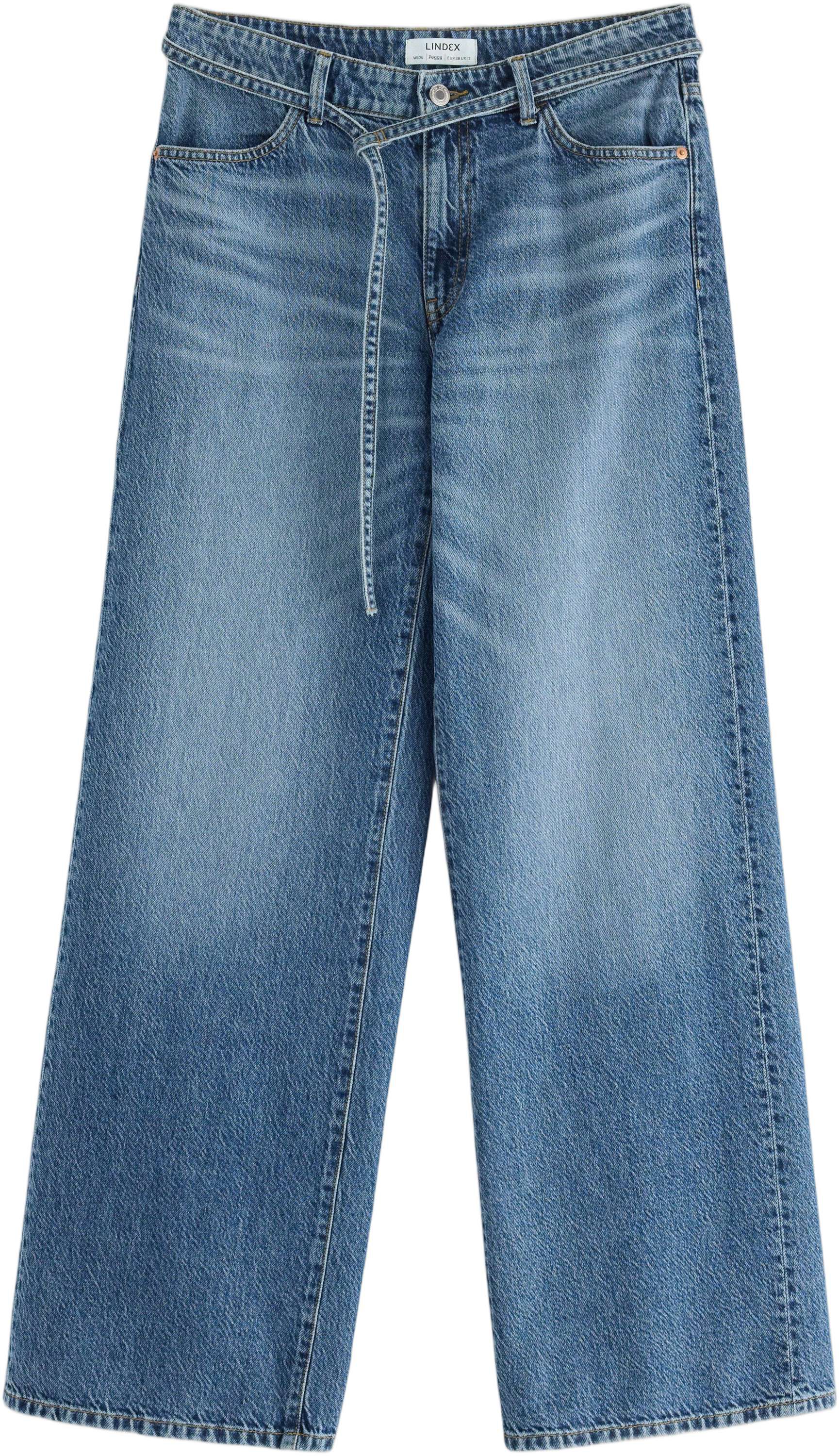 Mid waist jeans in cotton denim wit