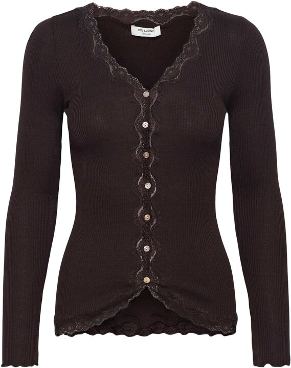 RWBabette Silk LS V-neck Lace Cardigan