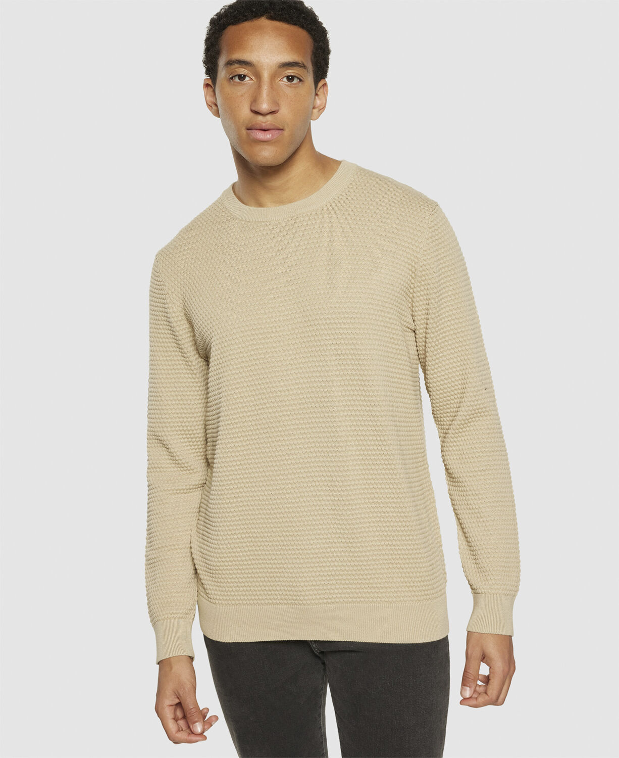 VAGN regular bubble knit crew neck - Regenerative Organic Ce