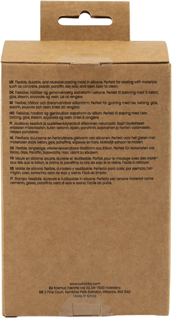 Silikoneform, Rillet cylinder, H: 12 cm, diam. 4 cm.