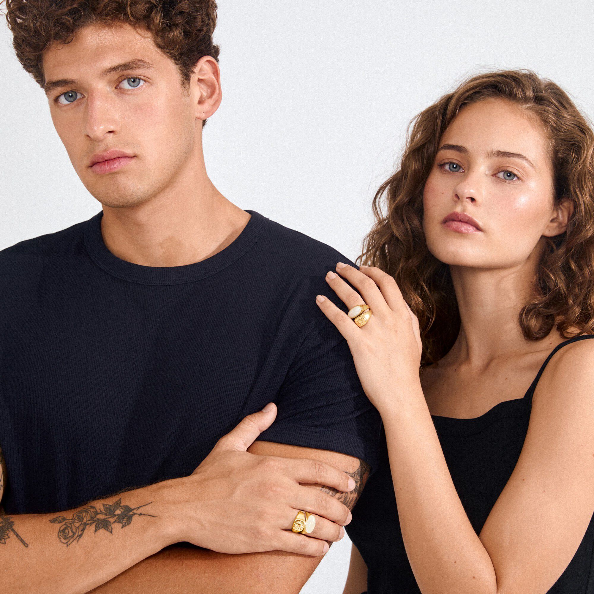 PRISM rings 2-in-1 set, gold-plated