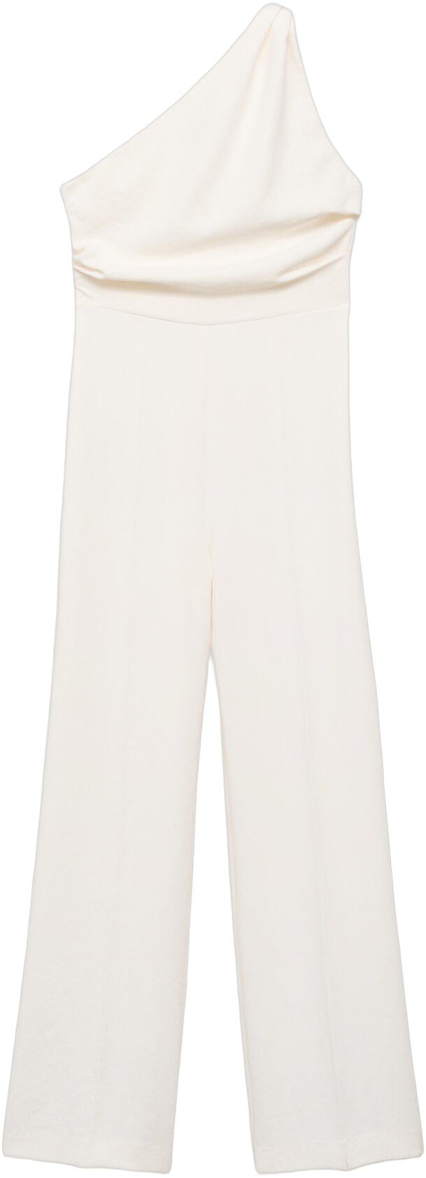 Long jumpsuit with asymmetrical nec