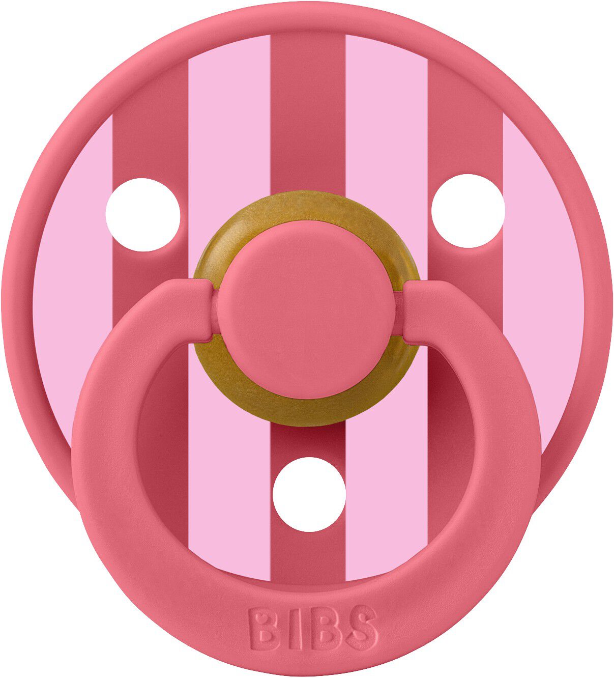 BIBS Pacifier Studio Colour Block Latex Size 1 Coral/Baby Pi