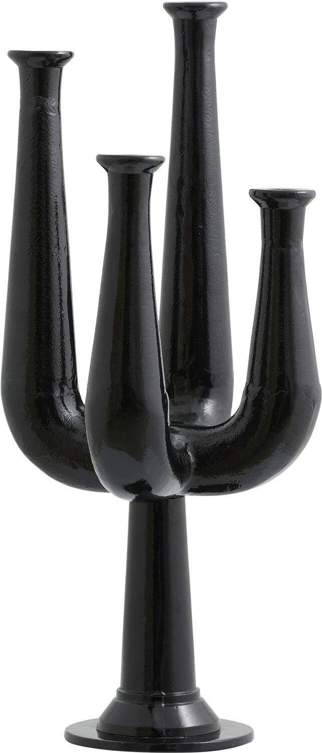 ULOPU candleholder, 4 arm, aluminum - black