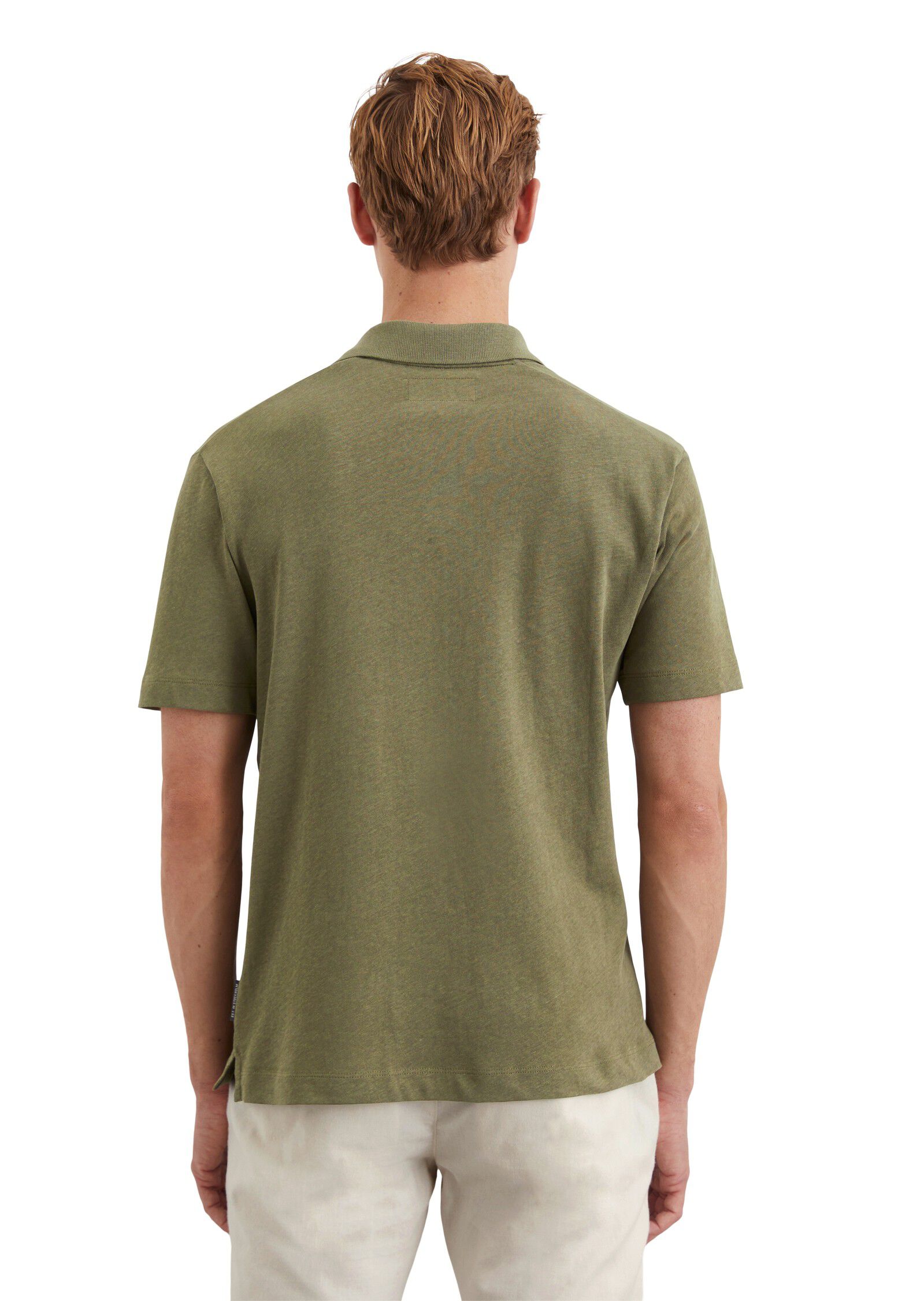 Polo, short sleeve, cotton linen mi