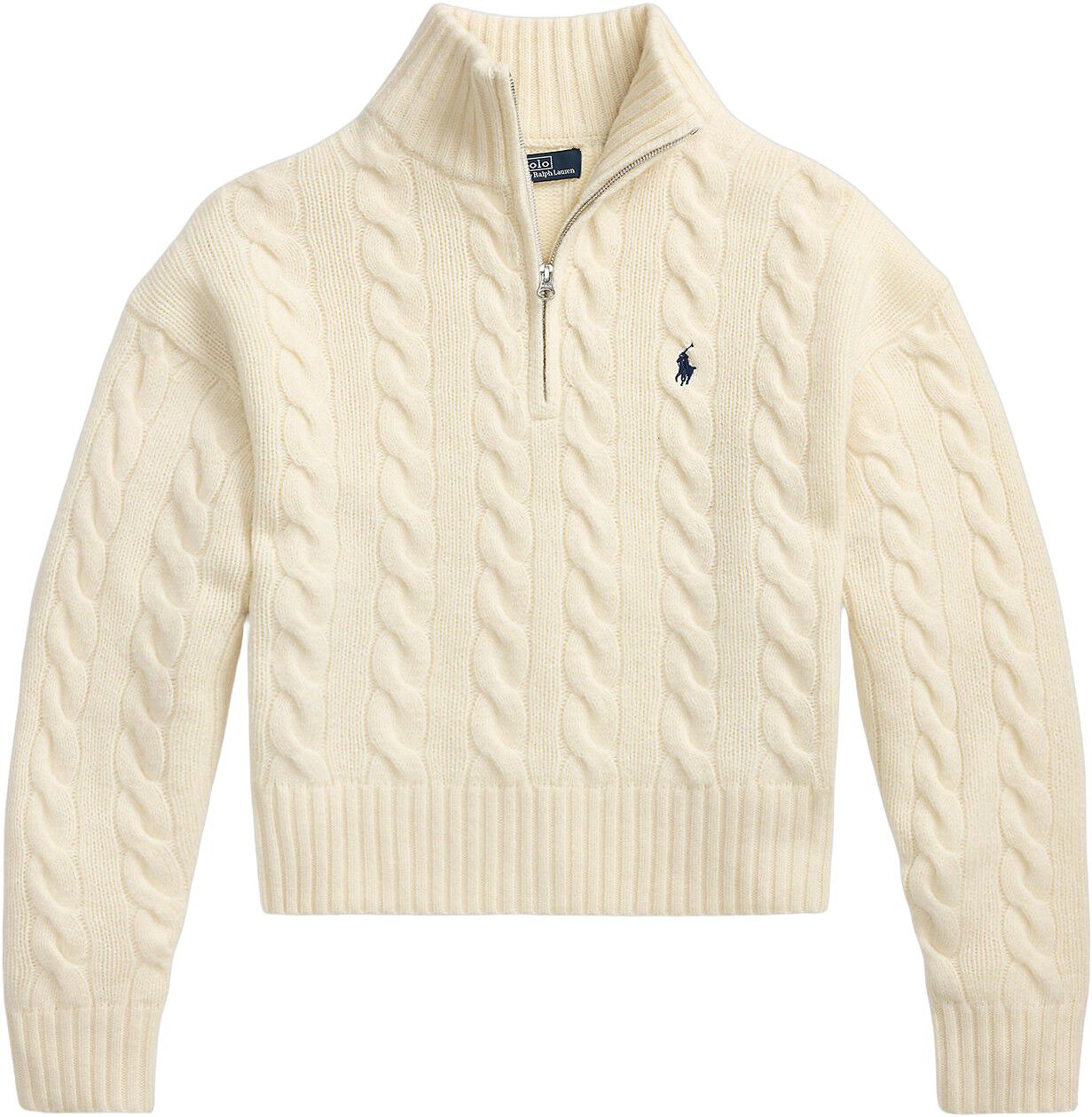 Cable Wool-Cashmere Half-Zip Sweater