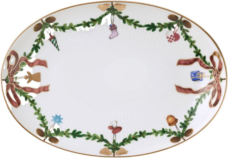 Star Fluted Oval Asiette 21,5cm