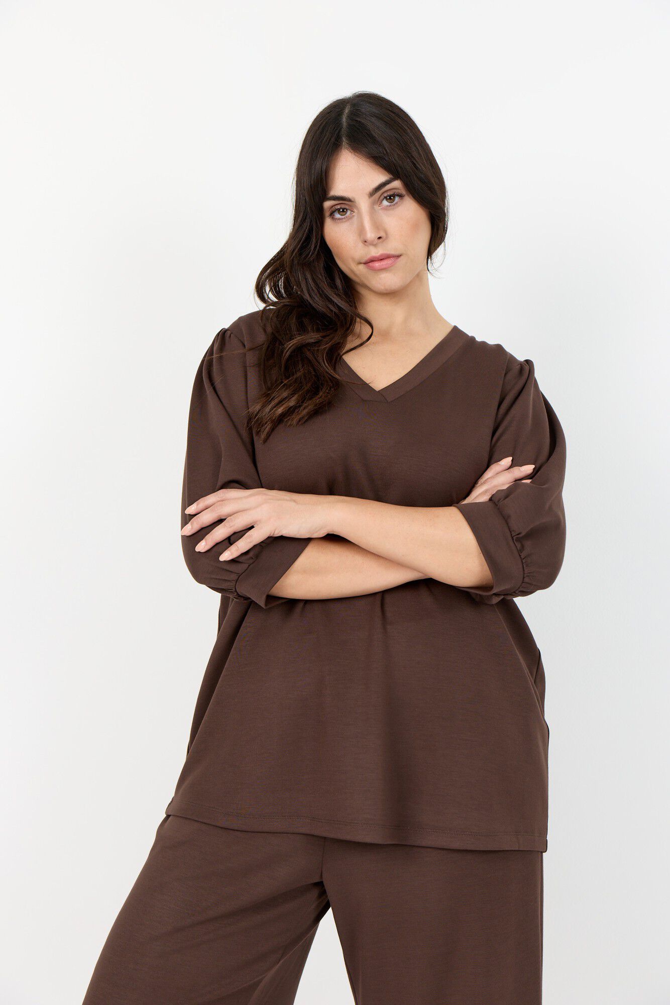 WA-SABINA 8 Bluse Brun