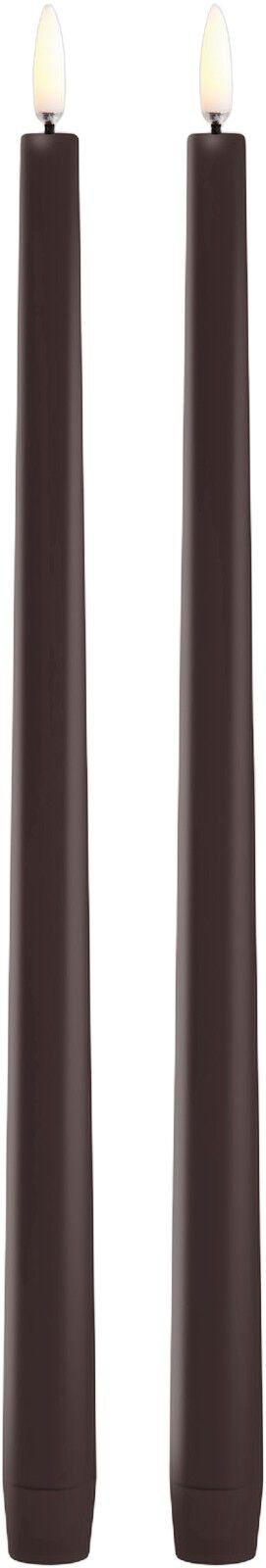 LED slim taper candle, Dusty Mulberry, Smooth, 2-pack, 2,3x32 cm
