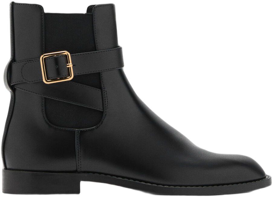 Ankle boots with elastic panel and