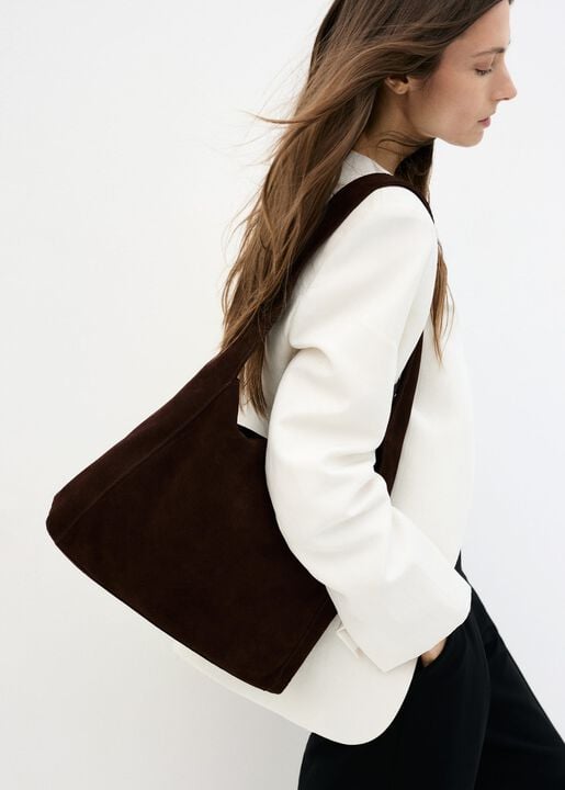 Suede shoulder bag