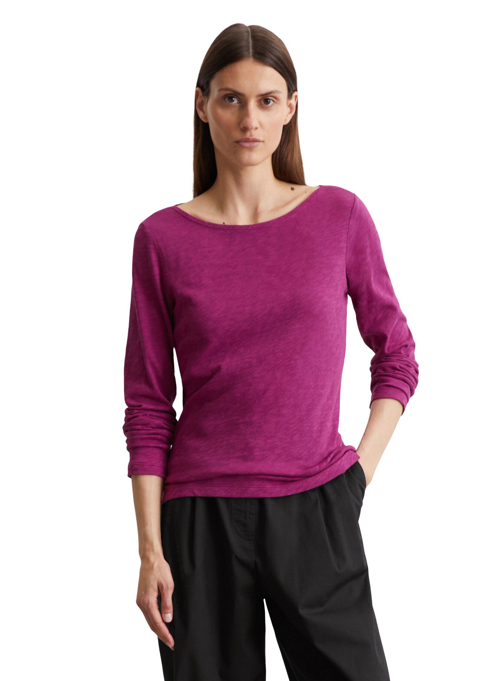 T-shirt, long sleeve, boat neck