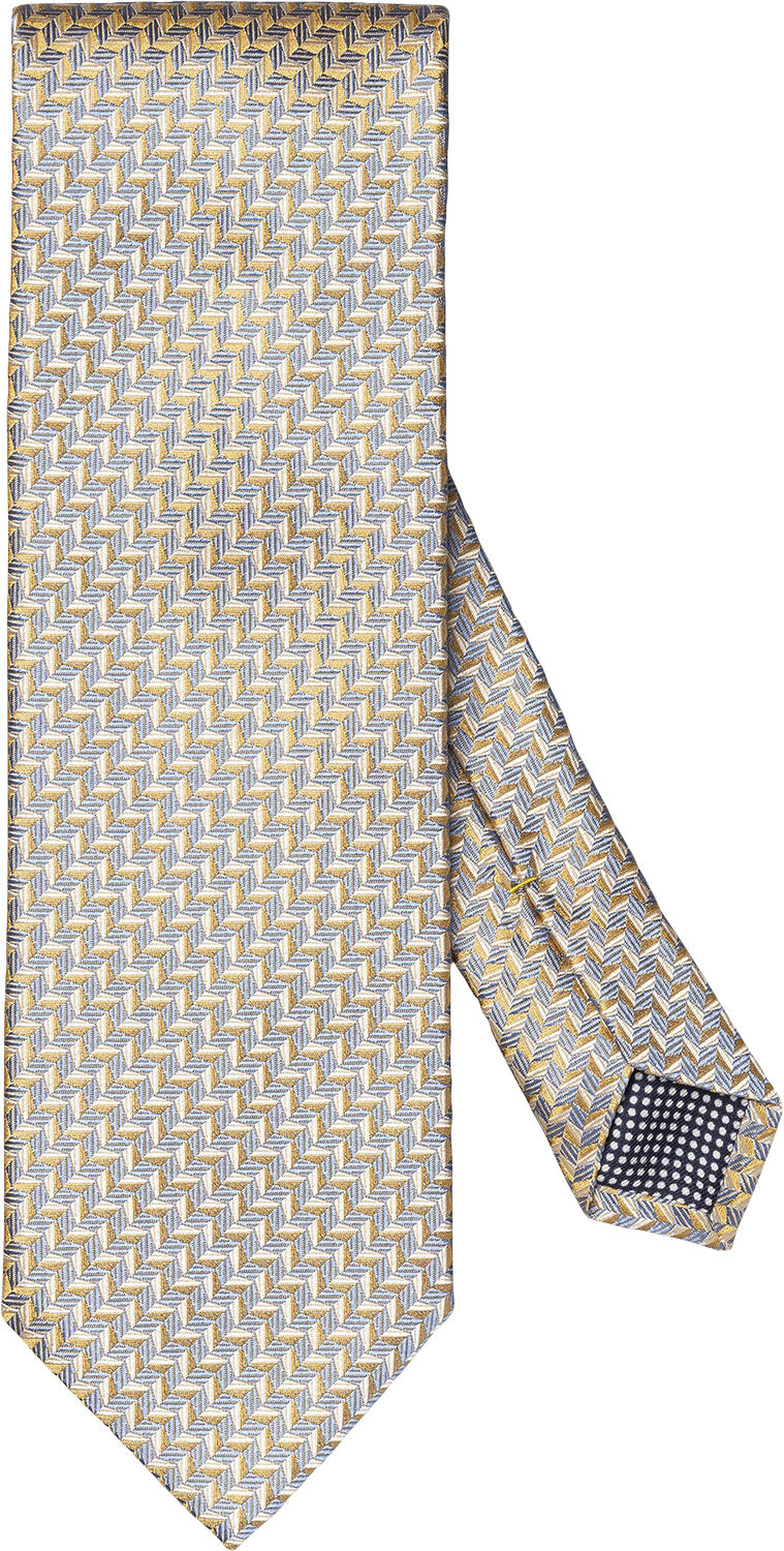 Yellow Geometric Woven Silk Tie