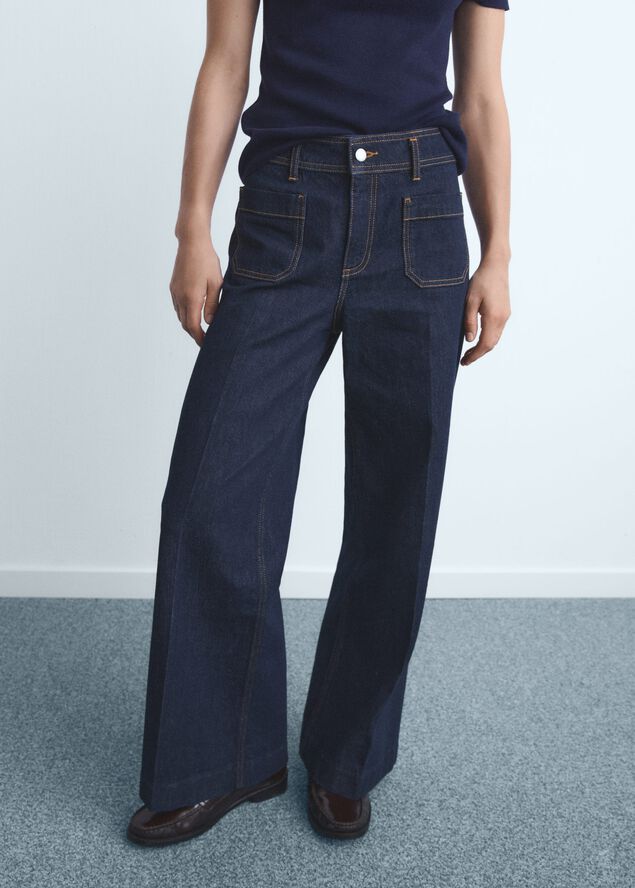 WIDE-LEG COTTON JEANS. -- JESSIE