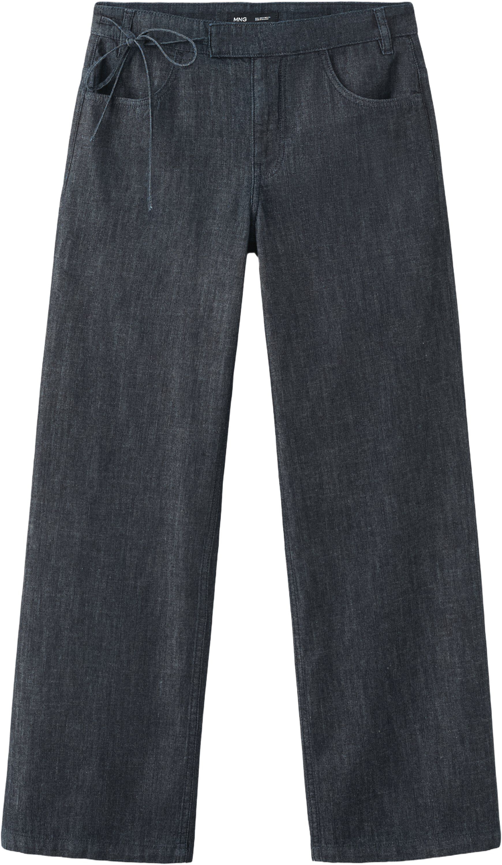 Low-rise tie jeans
