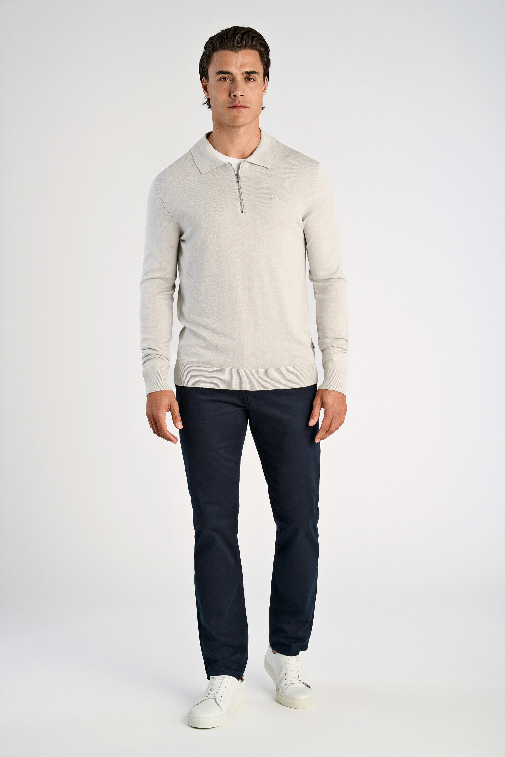 Ecovero L/S zip polo