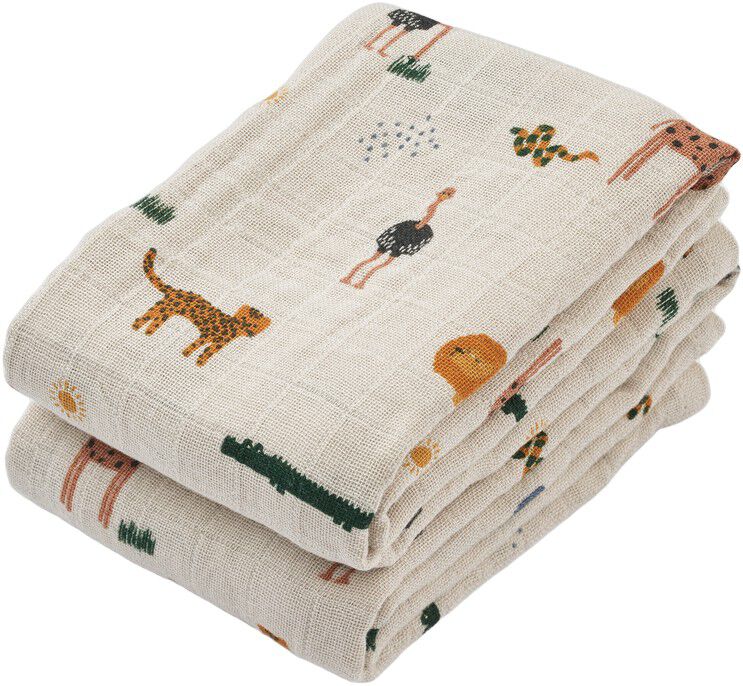 Lewis Muslin Cloth 2-Pack Safari sa