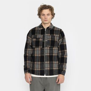 Checkered overshirt with lining and button closure