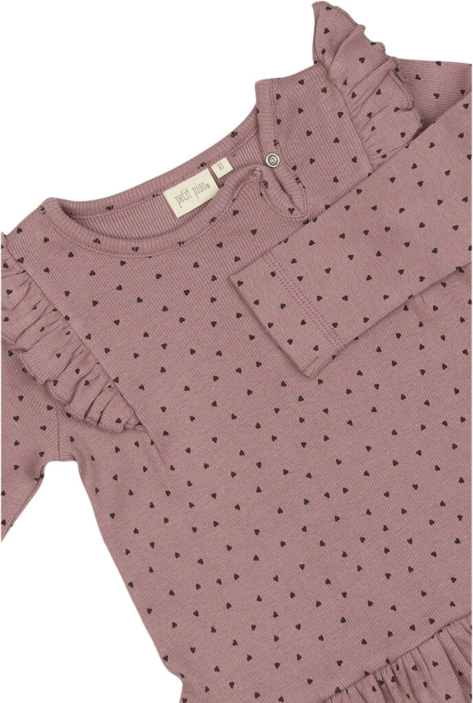 Dress L/S Frill Modal heart