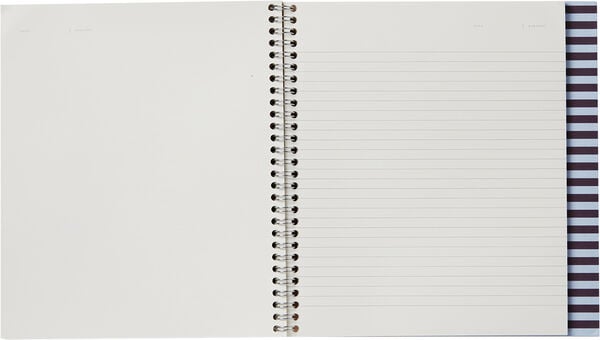 NELA Notebook med spiralryg - Stor, Bordeaux og blå