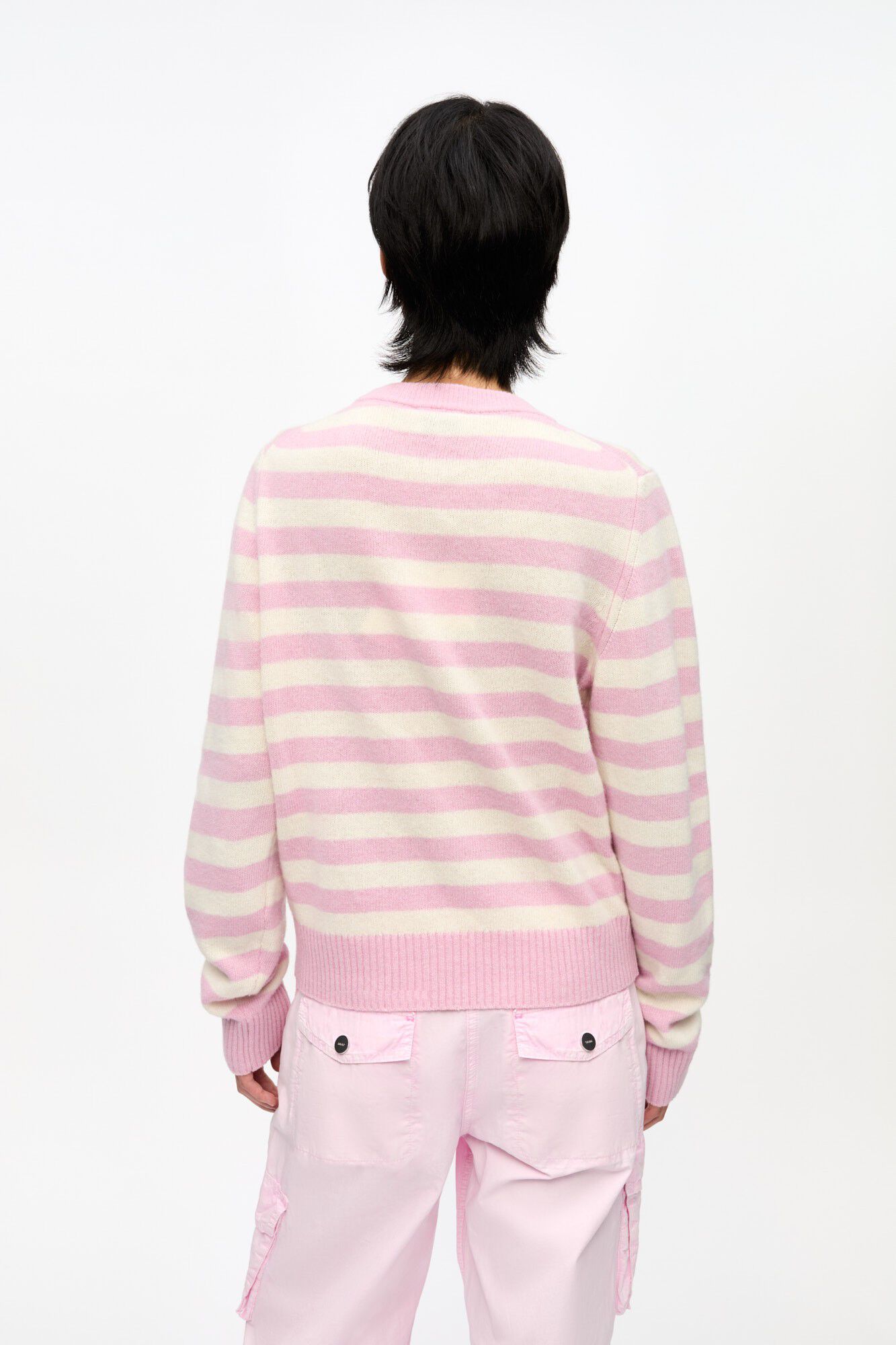 Striped Graphic Wool Mix Bunny Crew