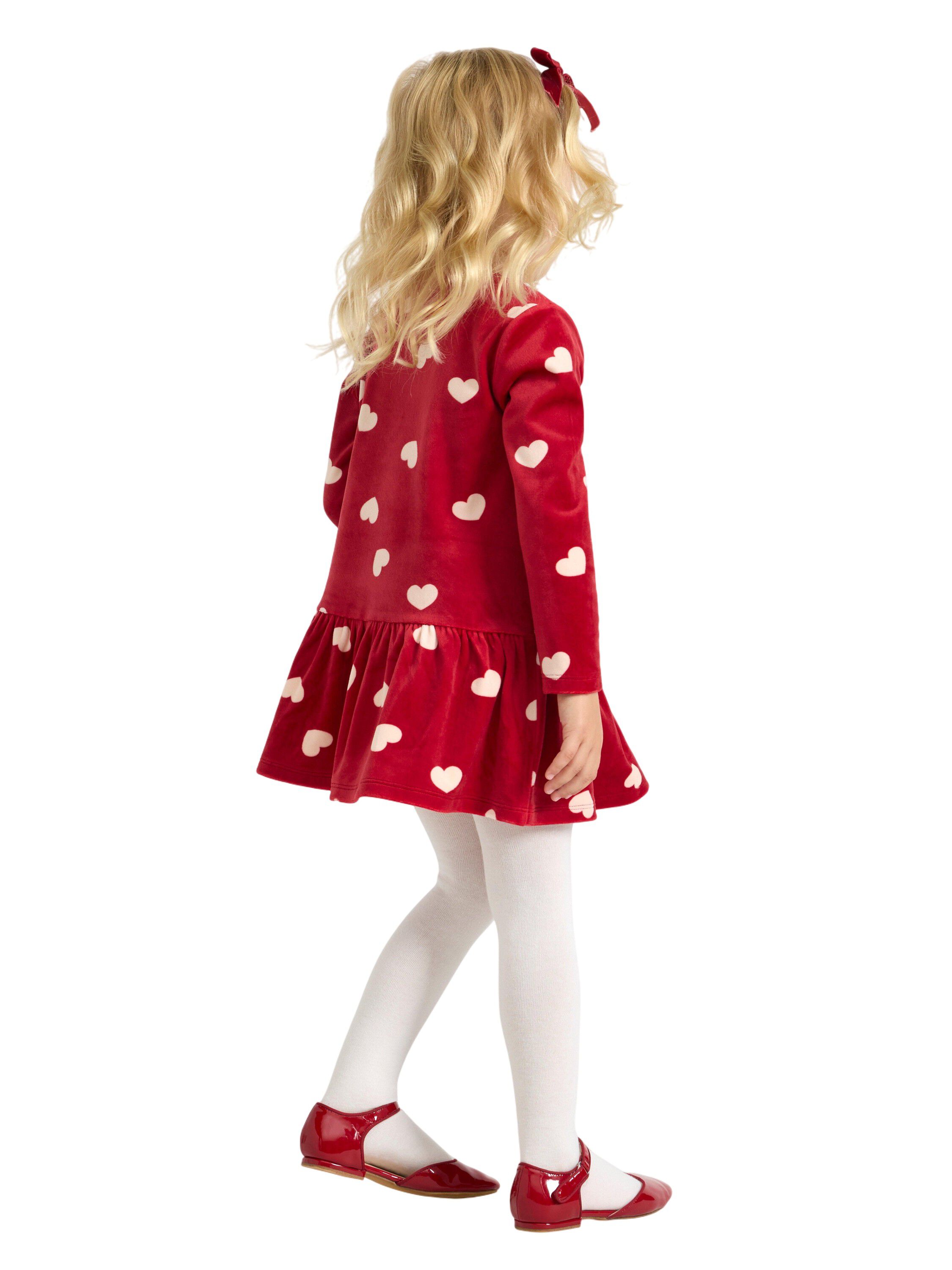 Top long velour hearts AOP