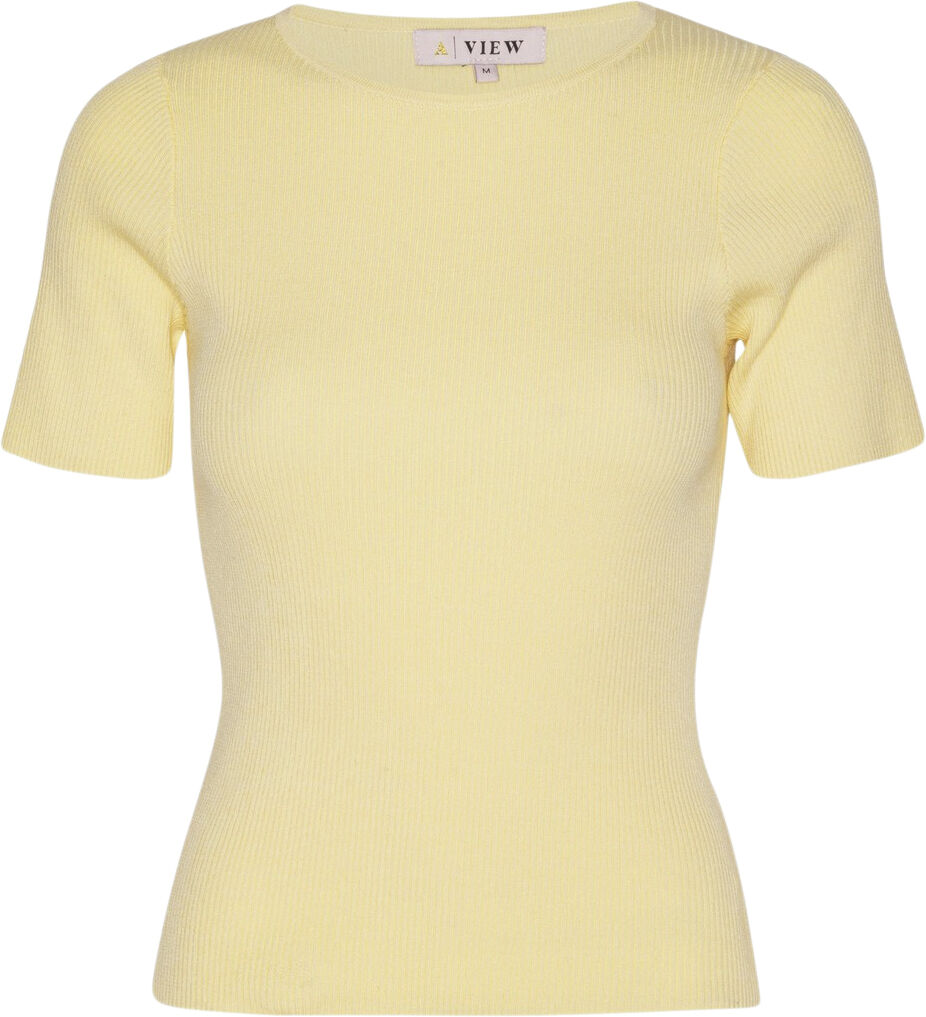 Rib knit short sleeve top