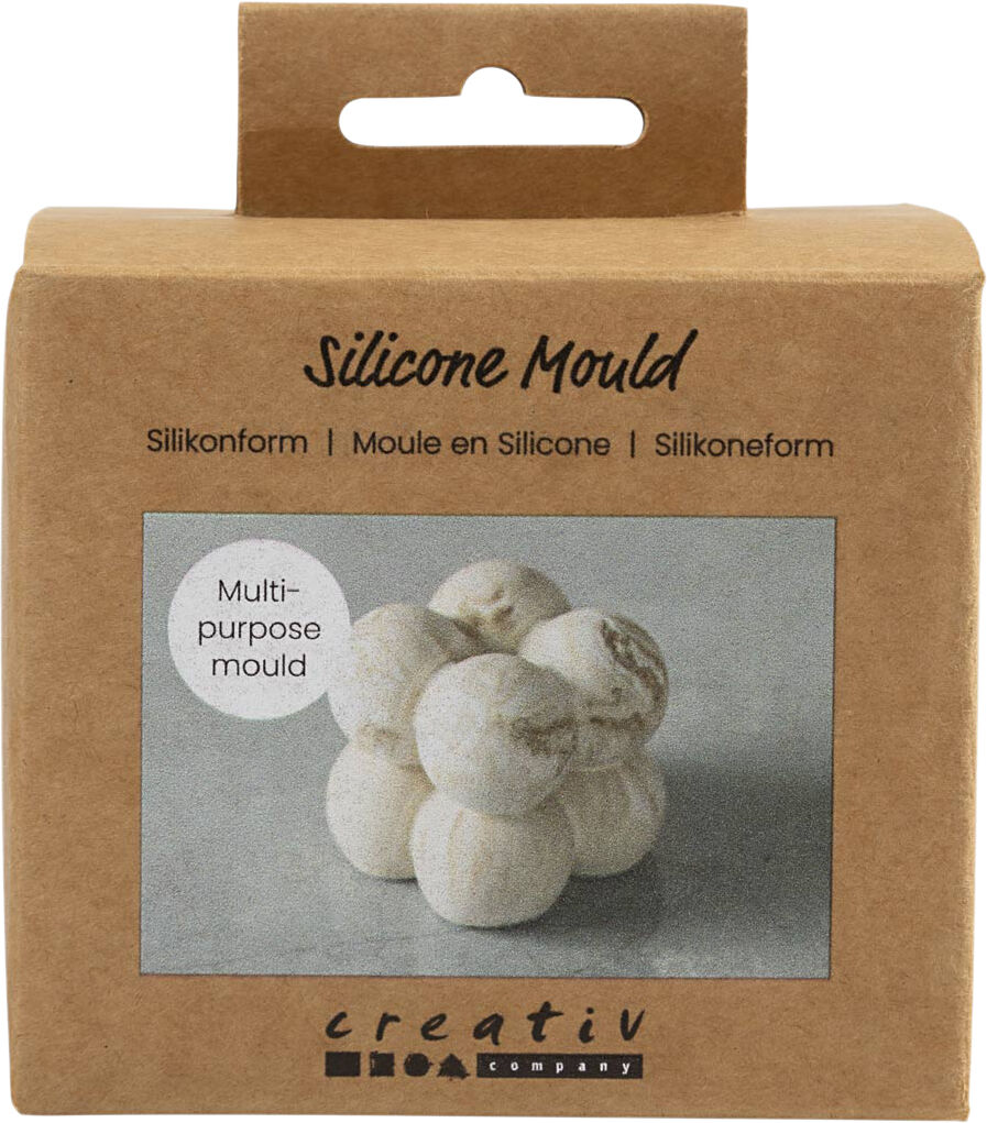 Silikoneform, Firkant med bobler, H: 4 cm.