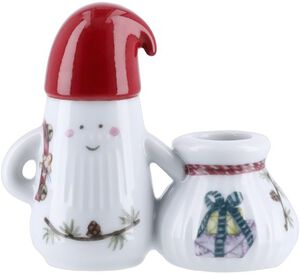 Hammershøi Christmas Nissefar lysestage H8. 5 hvid m. deko