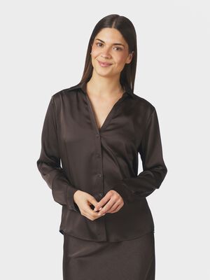 Hazelle Drapy Satin Shirt