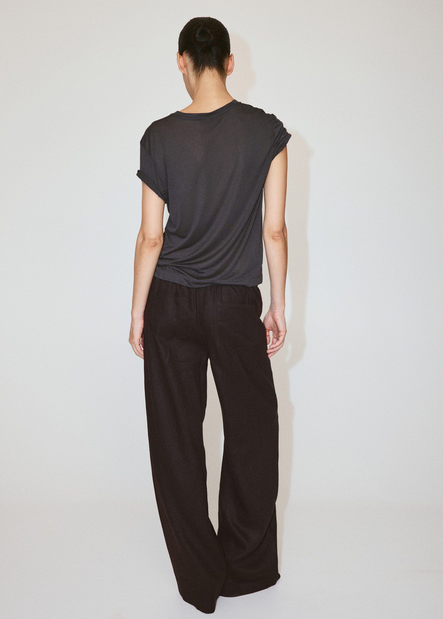 Bow linen trousers