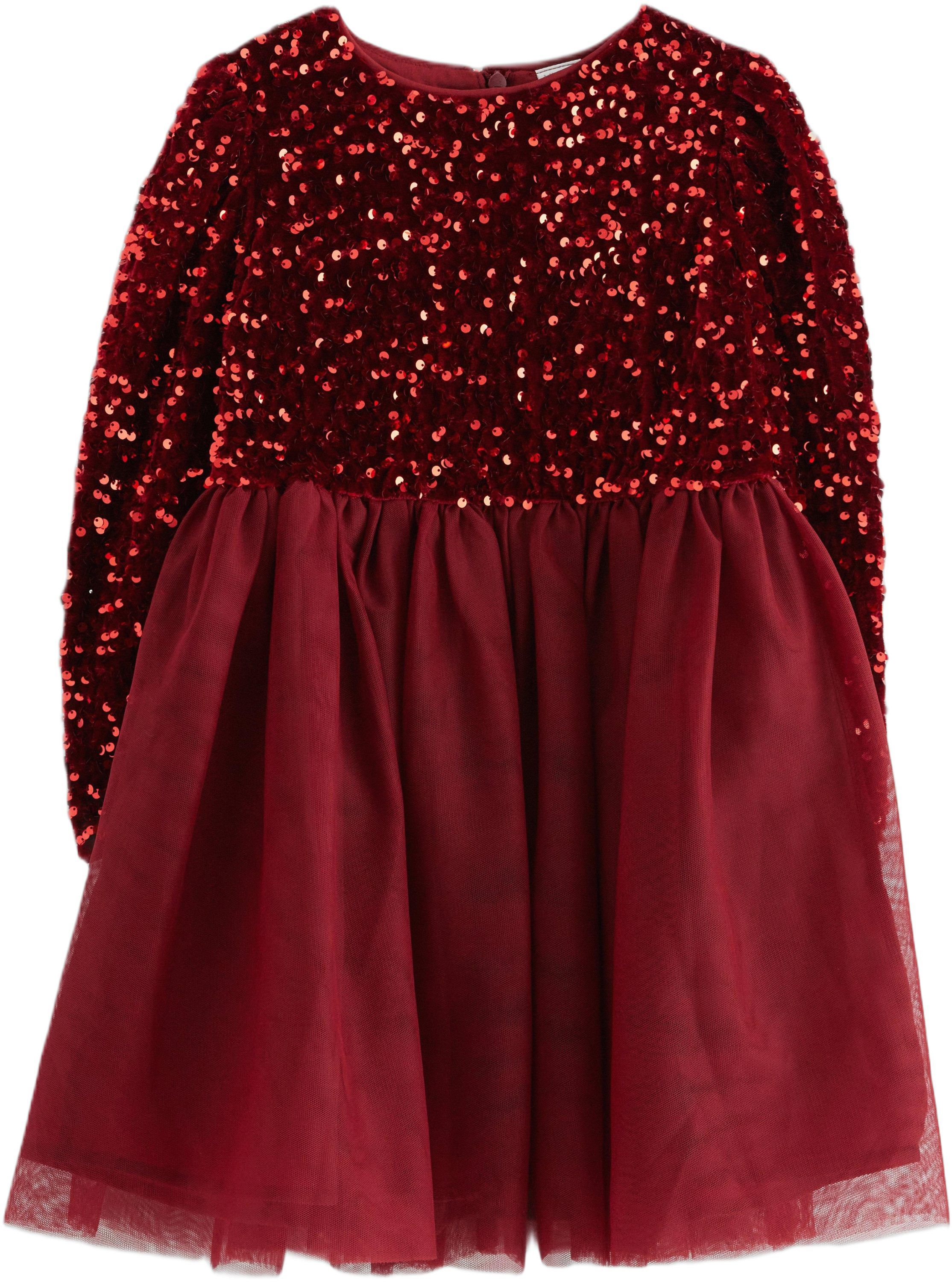 Festive long sleeve dress with a se