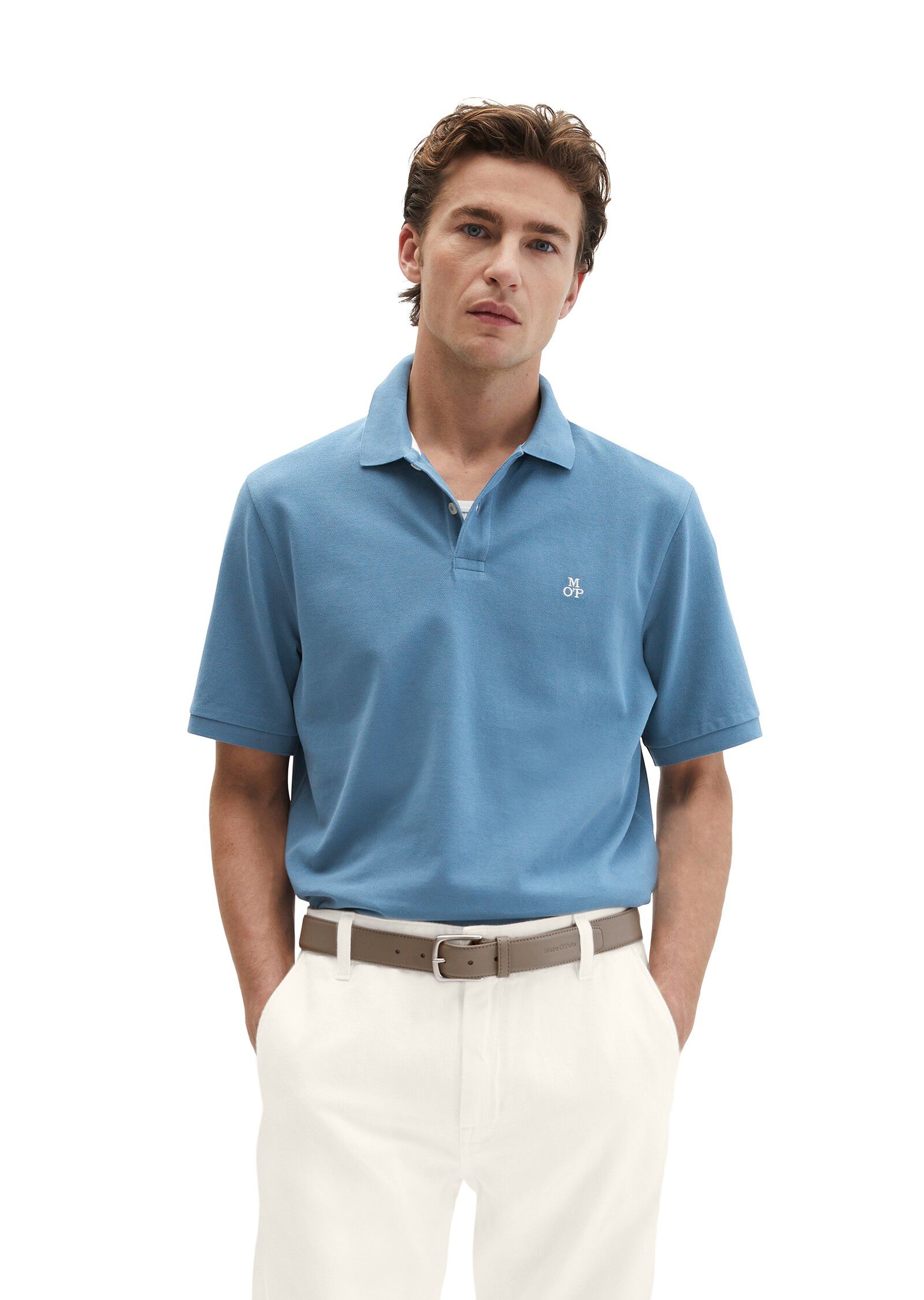 Polo shirt, short sleeve, button pl