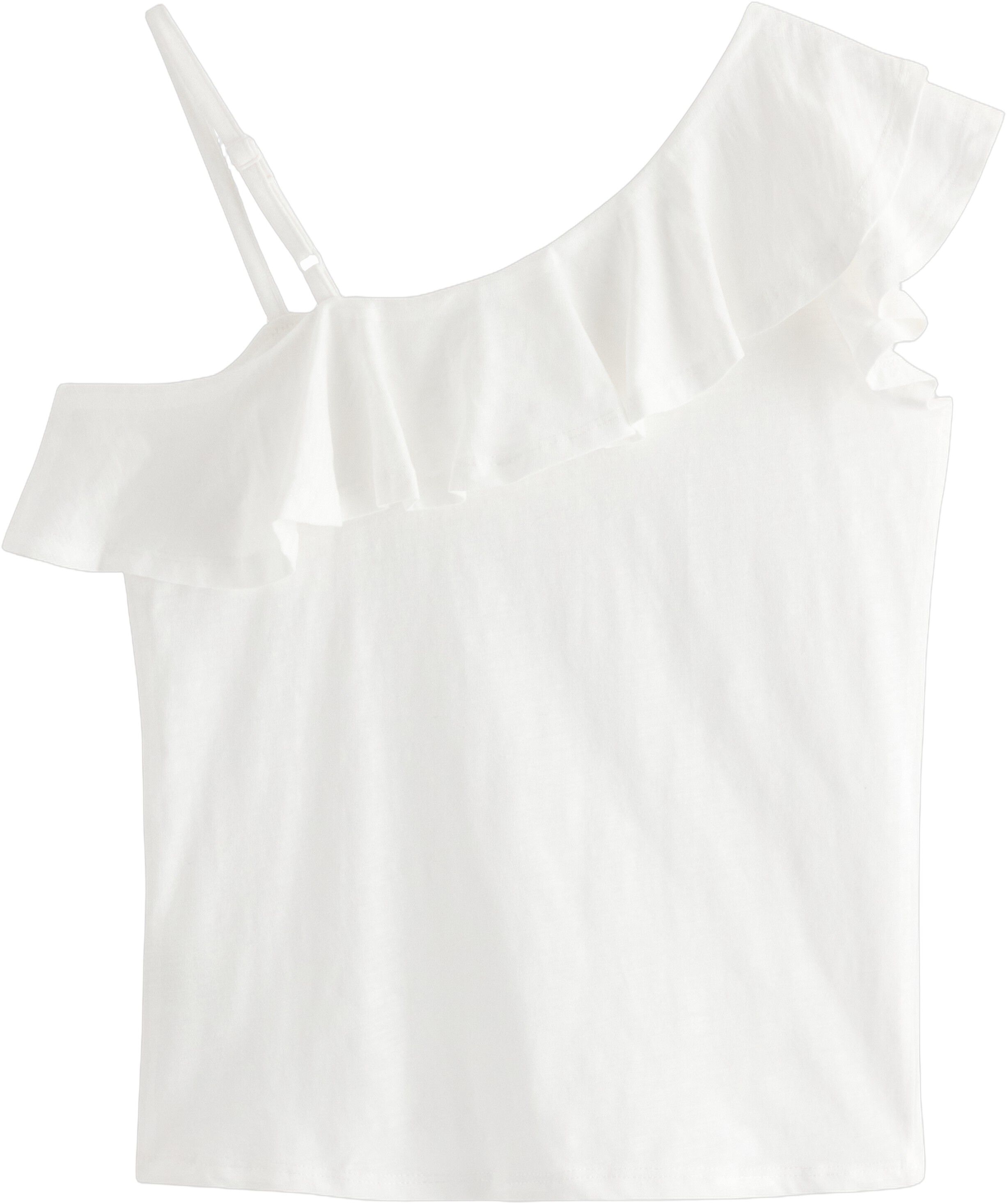 Sleeveless top with one shoulder de