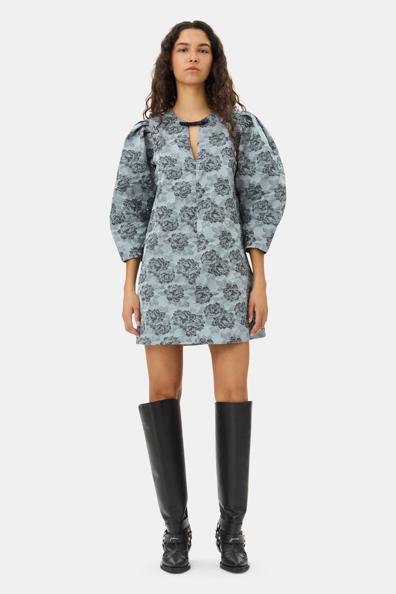 Botanical Jacquard A-shaped Mini Dr