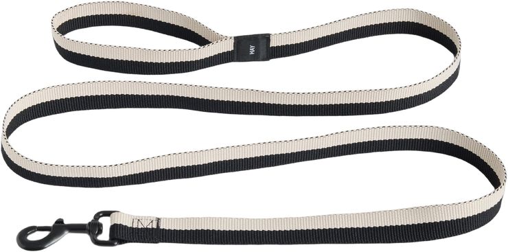 HAY Dogs Leash-Flat M/L-Black, whit