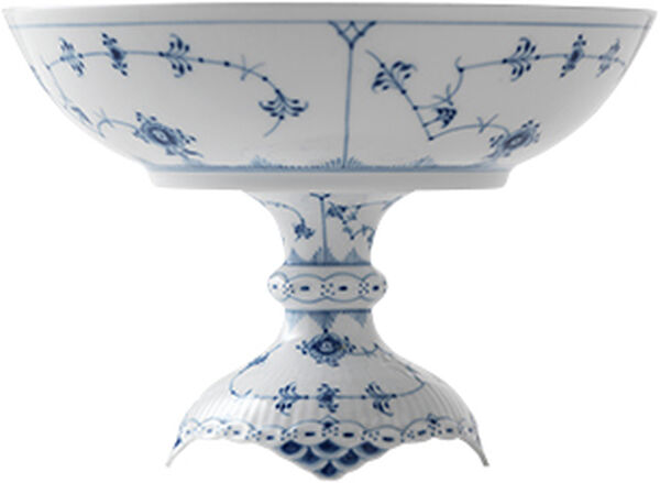 Blue Fluted Half Lace skål på fot 80 cl/ h:15 cm b:21 cm