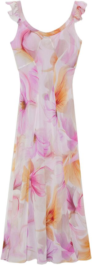 Floral dress with ruffle detail