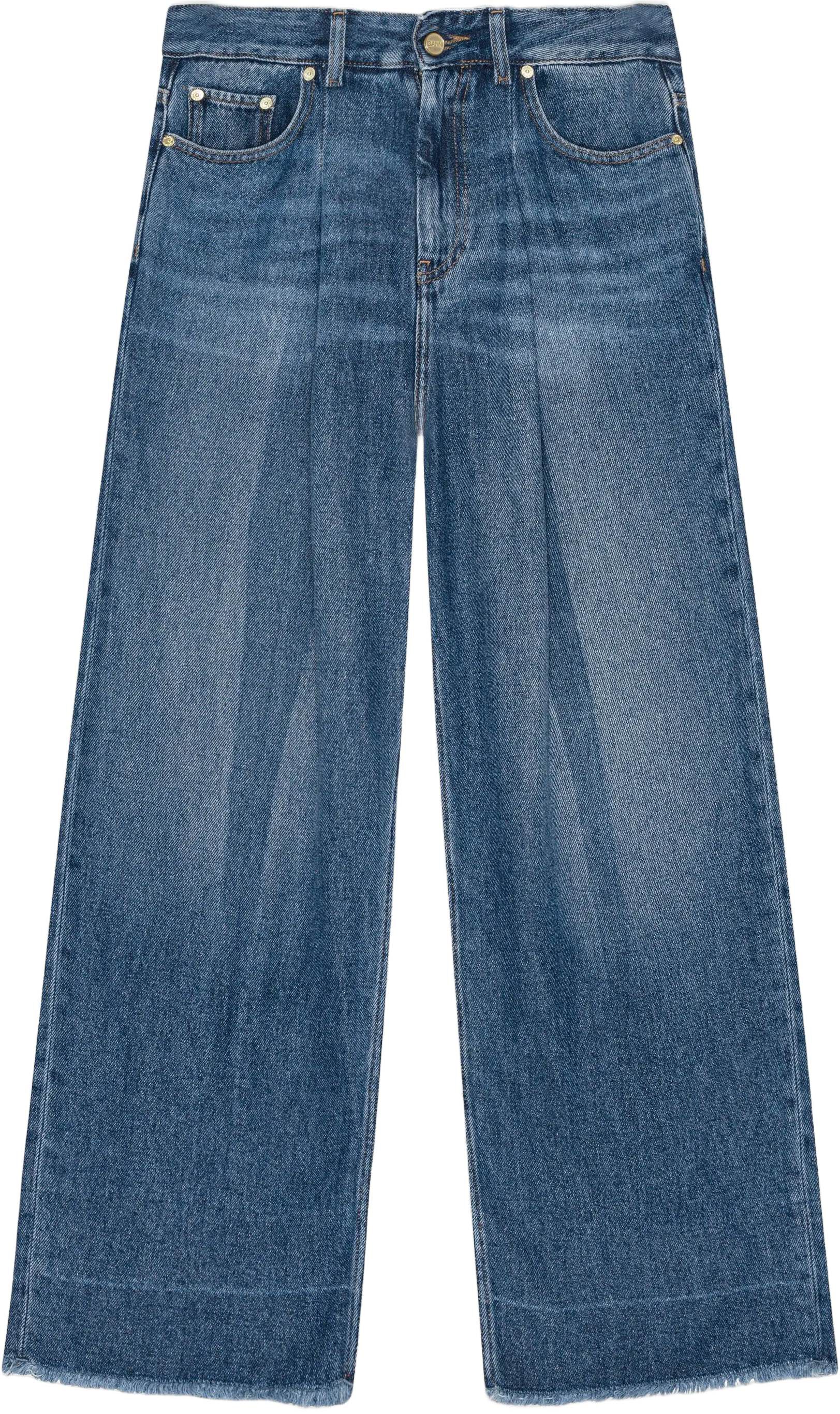Light Denim Pleated Jeans