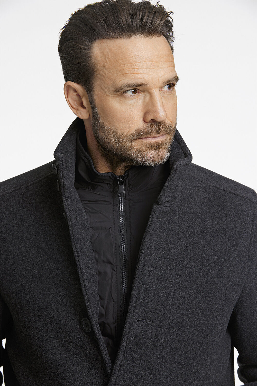 Relaxed-fit wool car coat