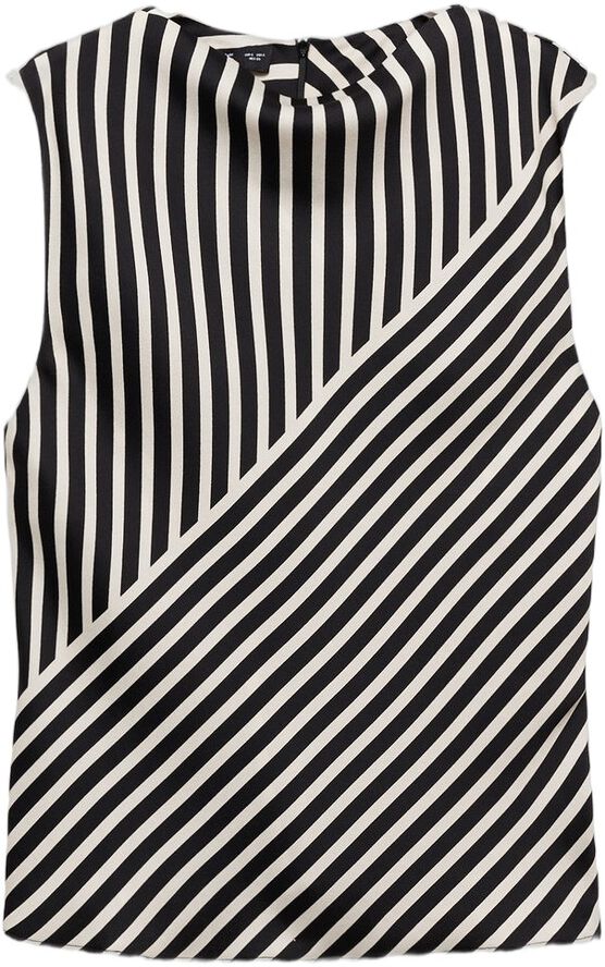 Striped perkins collar blouse