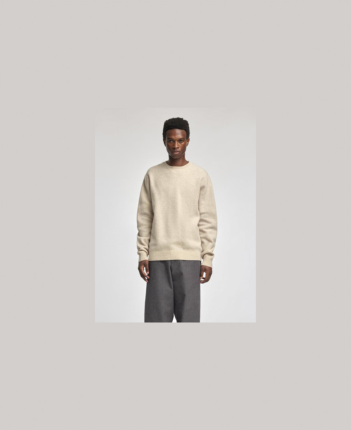 Anrragi Ls Knit Wool Crew Neck