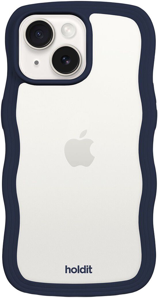 Wavy Case iPhone 16e/15/14/13 Midnight Blue/Transparent