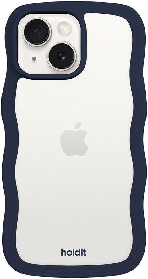 Wavy Case iPhone 16e/15/14/13 Midnight Blue/Transparent